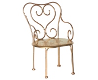 MAILEG Metalowe romantyczne Krzesełko złote - Vintage