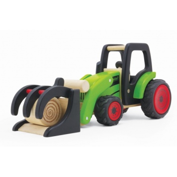 PINTOY Drewniany traktor - ładowarka
