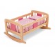 PINTOY Drewniane łóżeczko - kołyska dla lalek