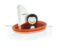 PLAN TOYS Żaglówka z pingwinem- zabawka do kąpieli