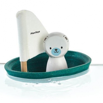 PLAN TOYS Żaglówka z misiem polarnym - zabawka do kąpieli