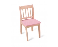 PINTOY Drewniane krzesełko Junior - różowe