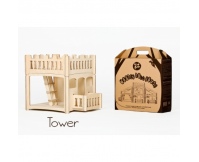 DIP DAP Drewniany domek dla lalek wieża z balkonem