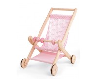 PINTOY Drewniany wózek spacerowy dla lalek